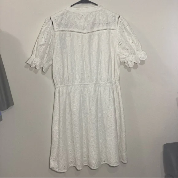BA&SH White Embroidered Eyelet Beky Dress NWT 100% Cotton White Dress - Picture 12 of 16